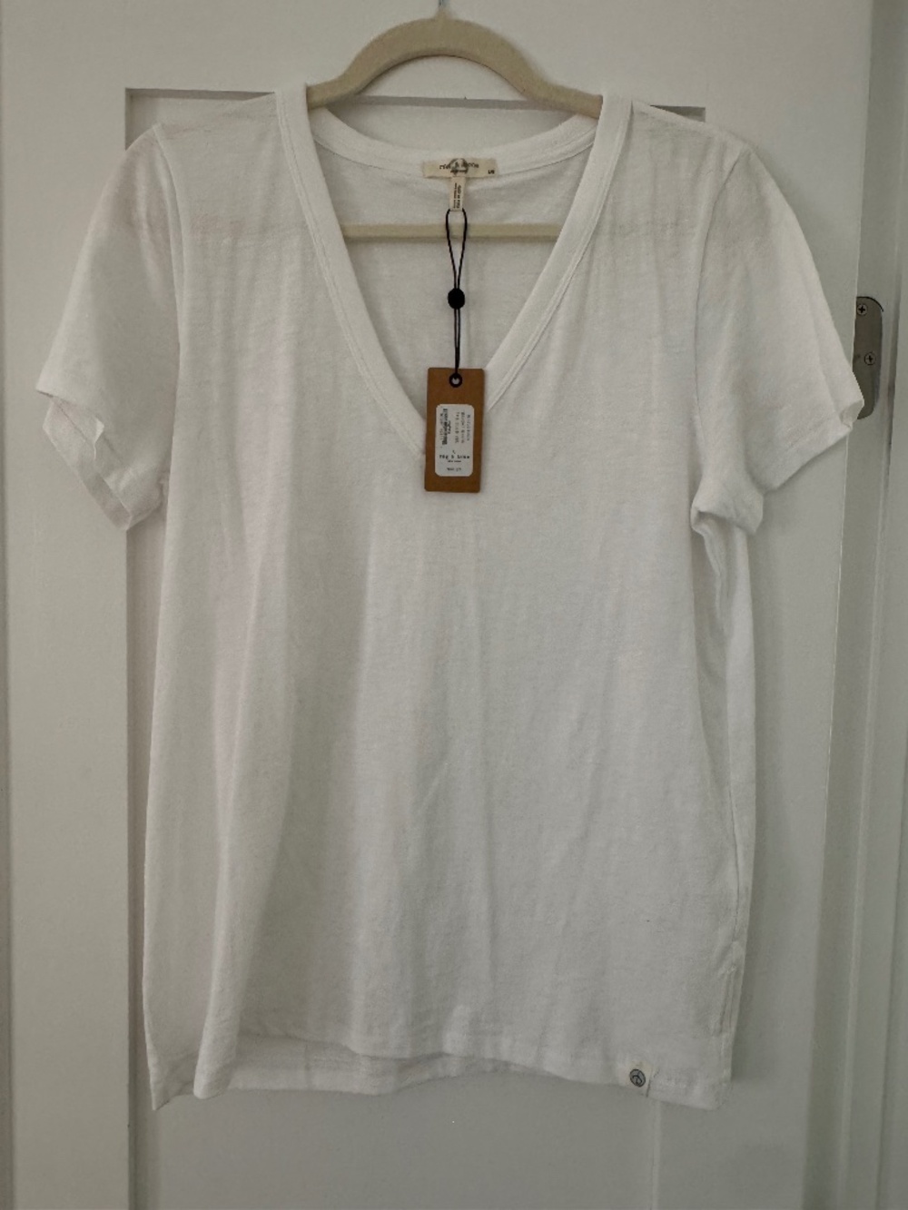 Rag and Bone V Neck White Tee NWT